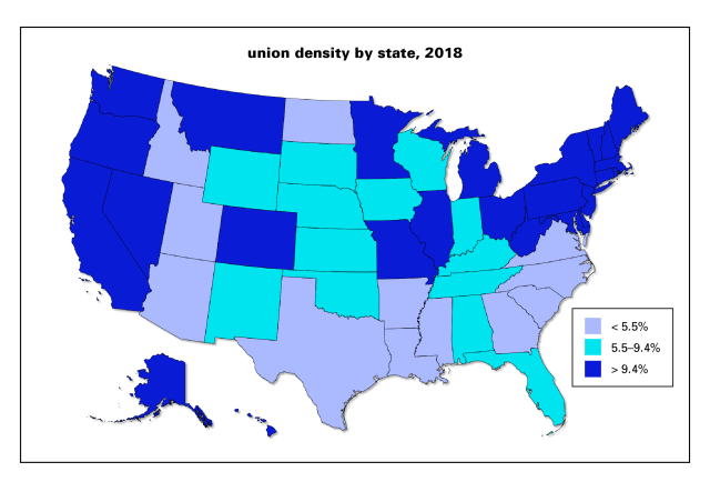 union density map