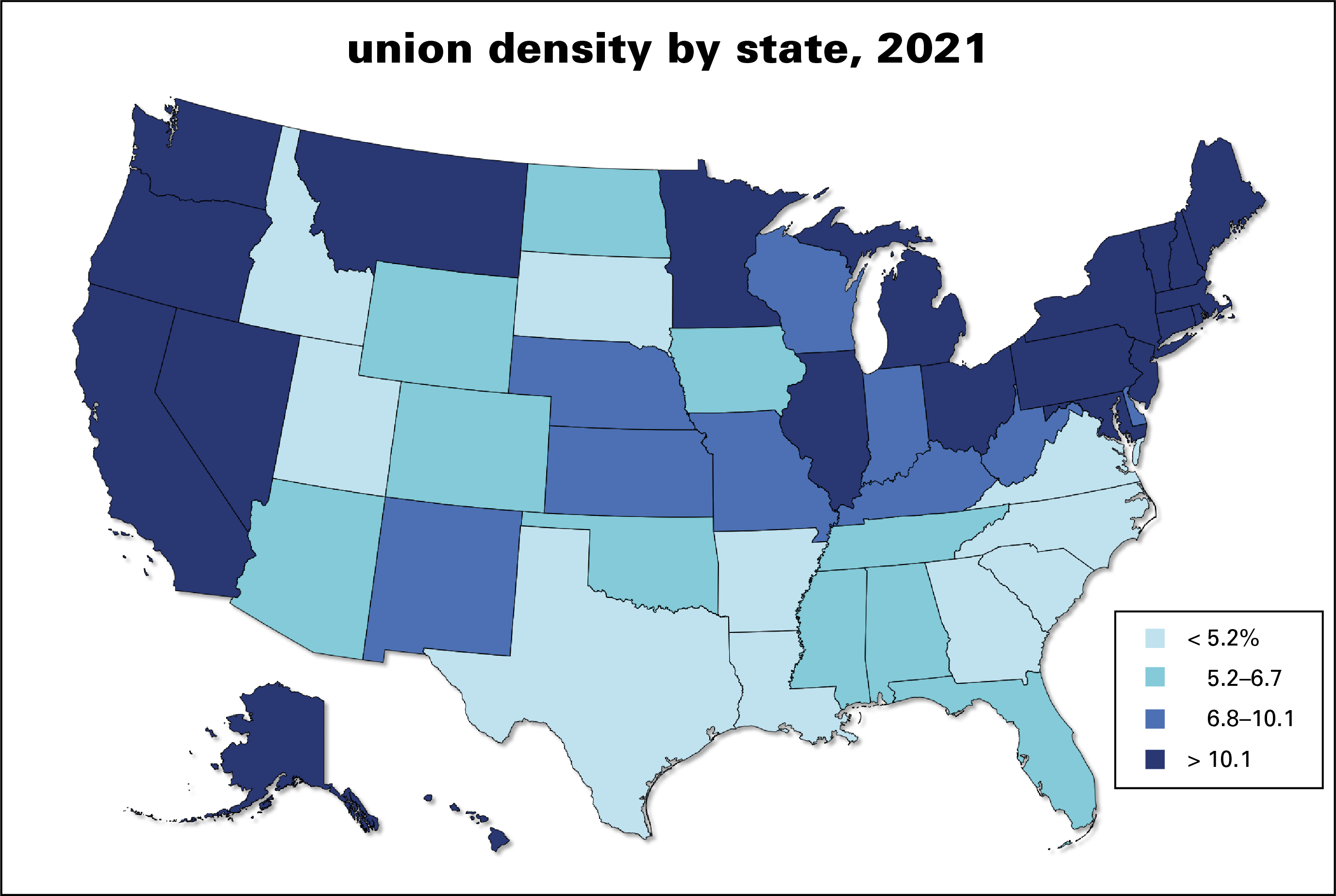 Union density map 2021