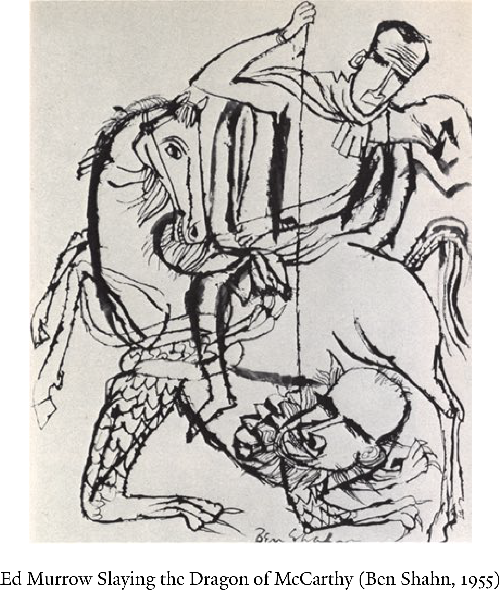 Ed Murrow Slaying the Dragon of McCarthy (Ben Shahn, 1955)