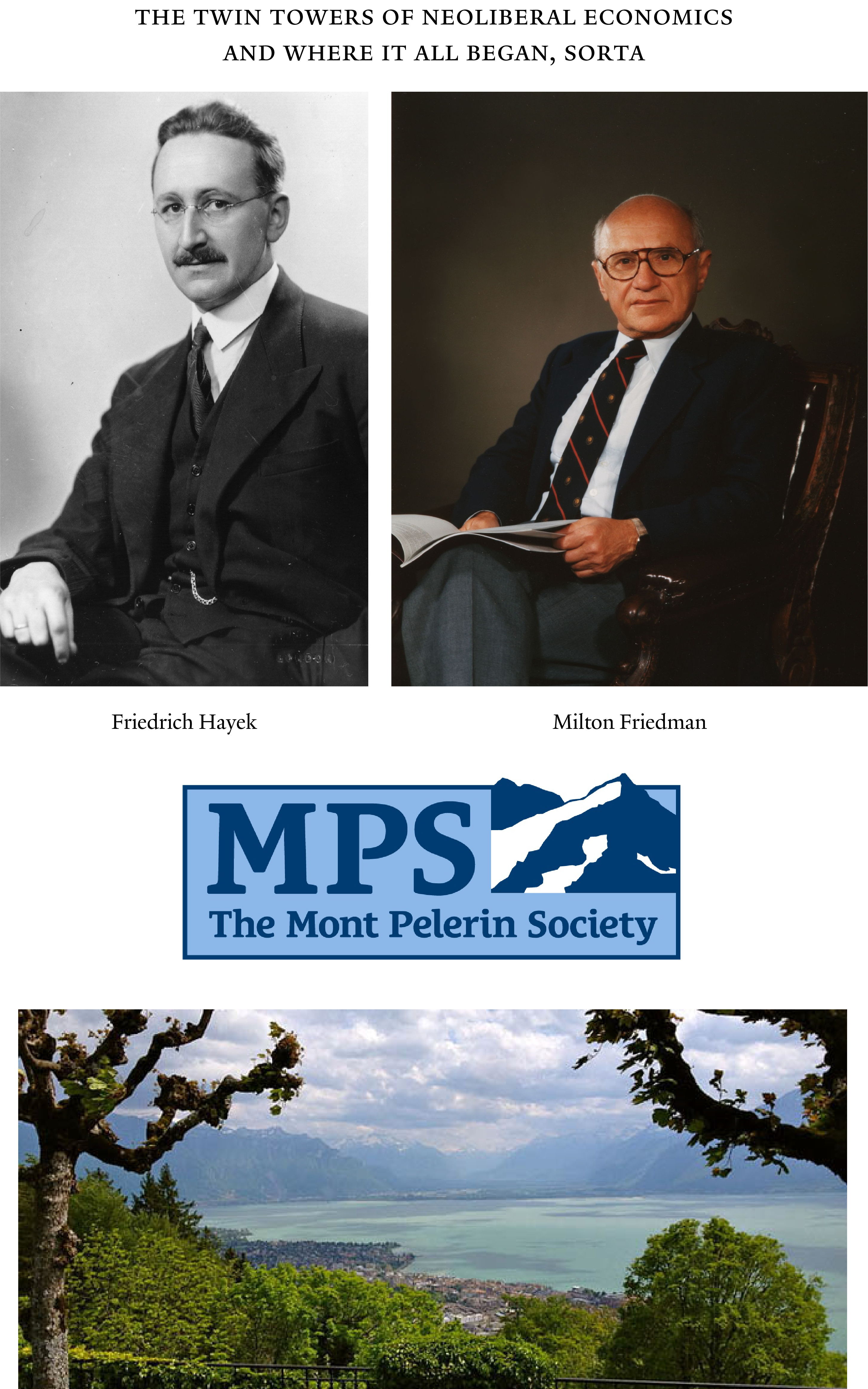 03 Twin towers - Hayek &amp; Friedman portrait